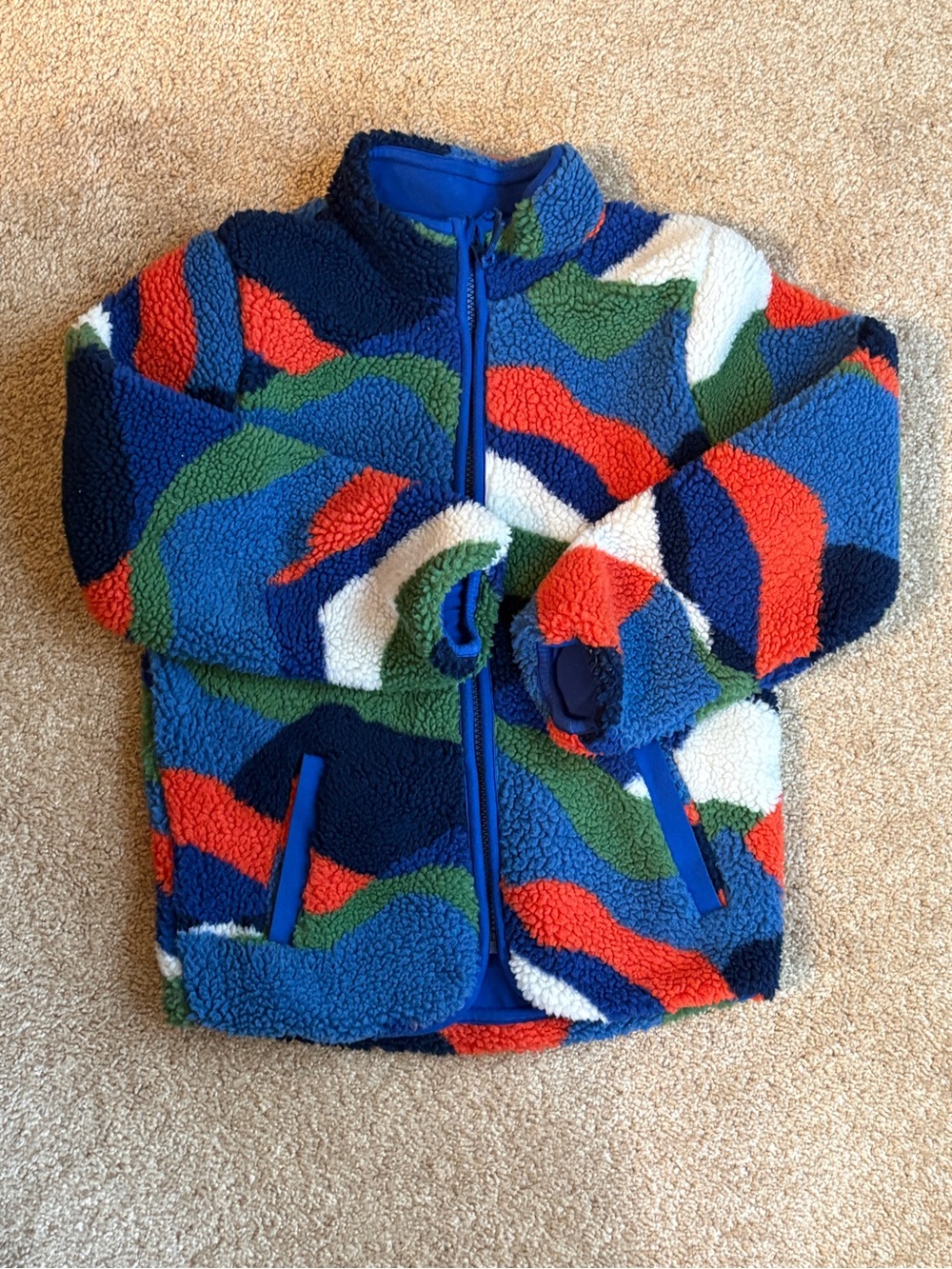 Mini Boden Kids Multi-Color Sherpa Windproof Fleece